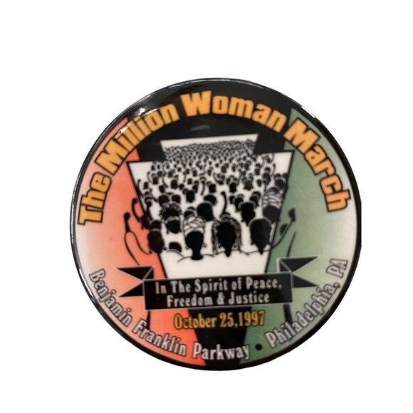 The Million Woman March October 25 1997 Philadelphia Pinback Button Benjamin Fra - Picture 7 of 14